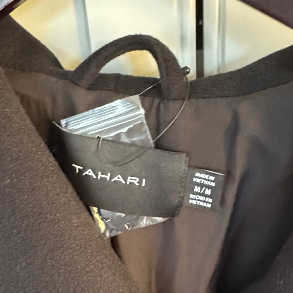 Tahari Black Trench Coat for Women - Picture 2 of 4